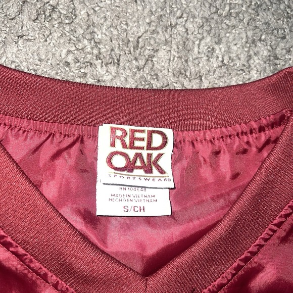Arkansas Razorbacks Red Oak Mens Size S Red V Neck Pullover Windbreaker Jacket - Picture 3 of 6